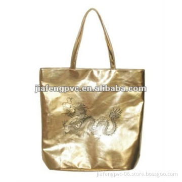 Gold PU tote bag
